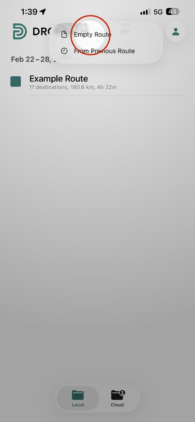 Iniciar una nueva ruta