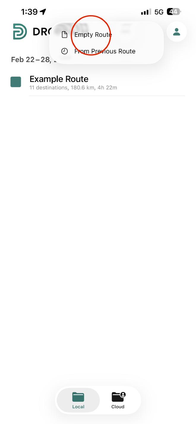 Crear una nueva ruta