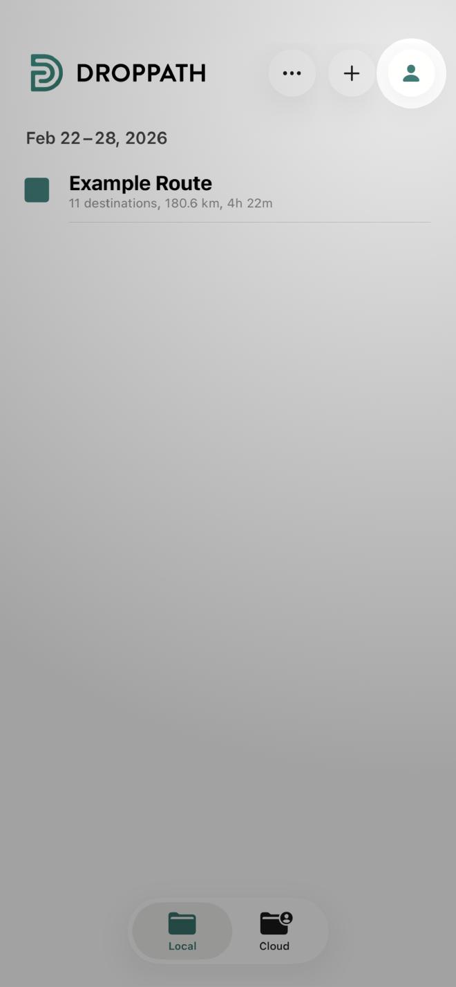 Acceder al menú de cuenta